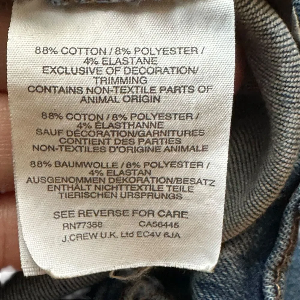 Madewell Medium Wash Button Fly Distressed Cali Demi Boot Stretchy Jeans Size 29